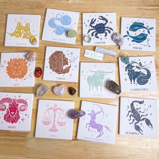 Zodiac star sign tile and crystal kit
