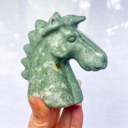 Crystal unicorn horse - Serpentine or Nephrite Jade