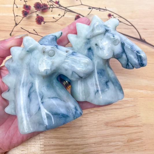 Crystal unicorn horse - Serpentine or Nephrite Jade