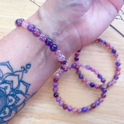 Super seven melody stone crystal bead / crystal bracelet