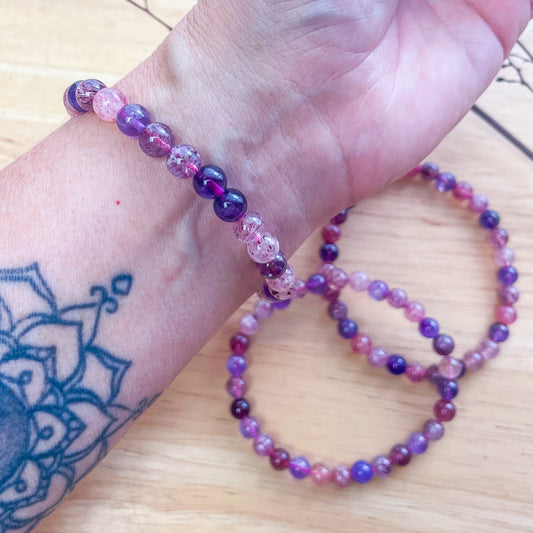 Super seven melody stone crystal bead / crystal bracelet