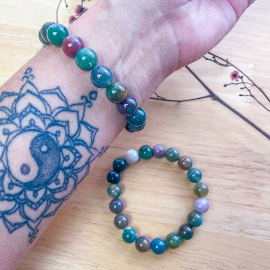 Ocean jasper crystal bead / crystal bracelet
