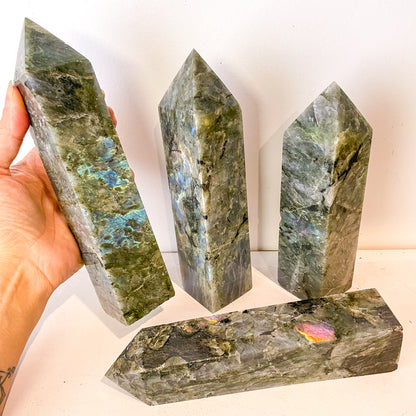 Labradorite crystal polished point generator tower XL