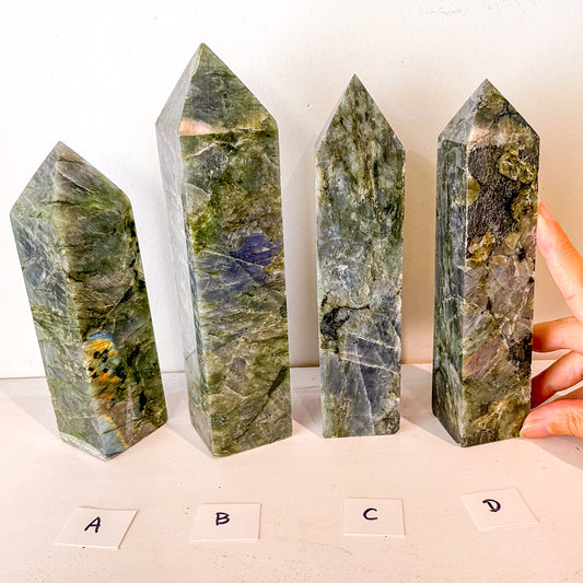 Labradorite crystal polished point generator tower XL