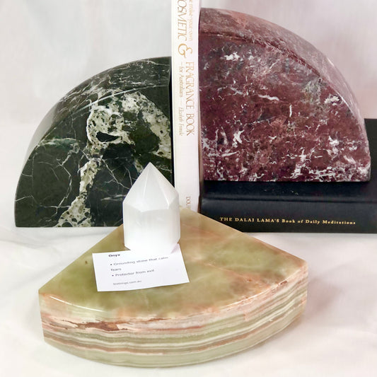 Onyx moon bookend / crystal door stop XL