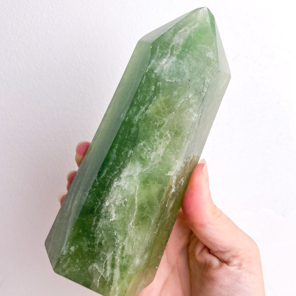 Green fluorite crystal generator tower L