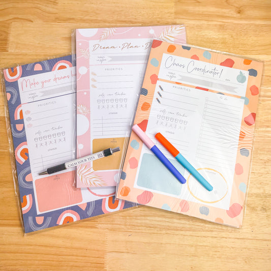 Self care desktop planner / to do list large notepad