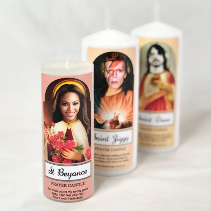 Music gods prayer candle - Beyonce, David Bowie or Dave Grohl