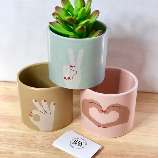 Peace love good vibes planter pot