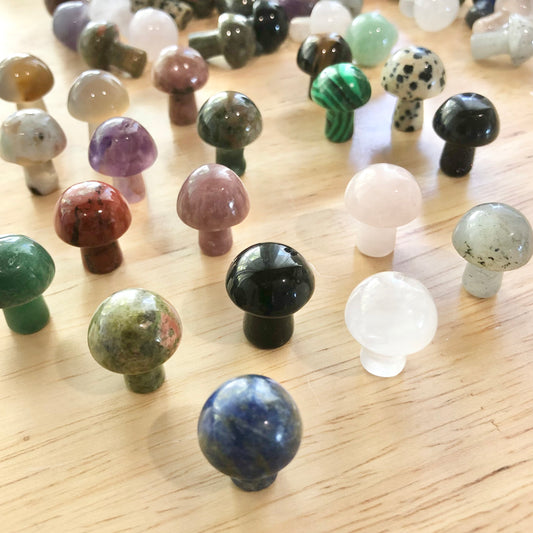 Mini crystal mushroom polished stone