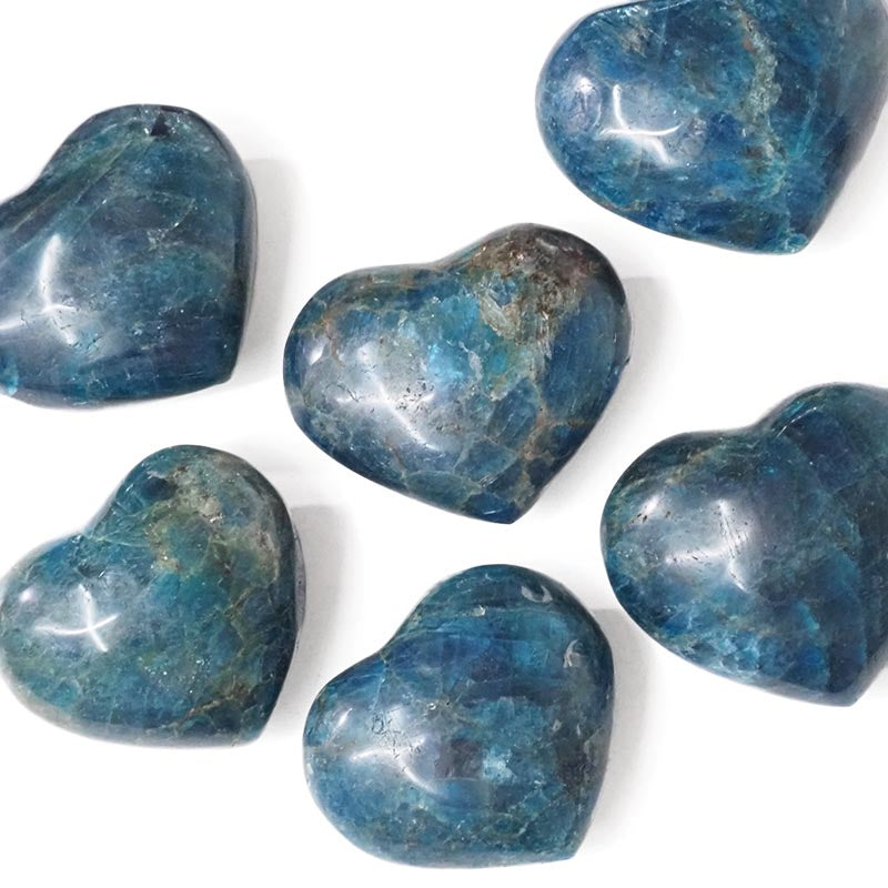 Blue apatite heart shaped crystal