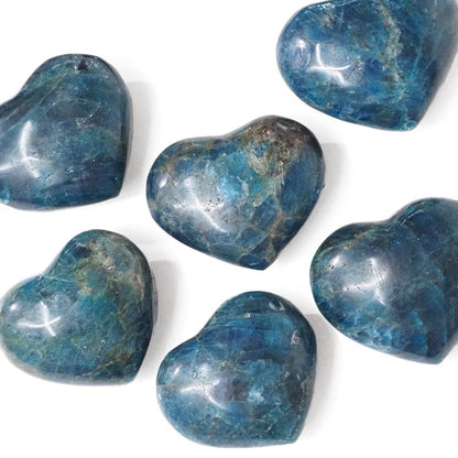 Blue apatite heart shaped crystal