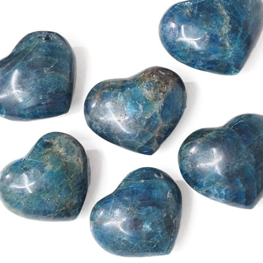 Blue apatite heart shaped crystal
