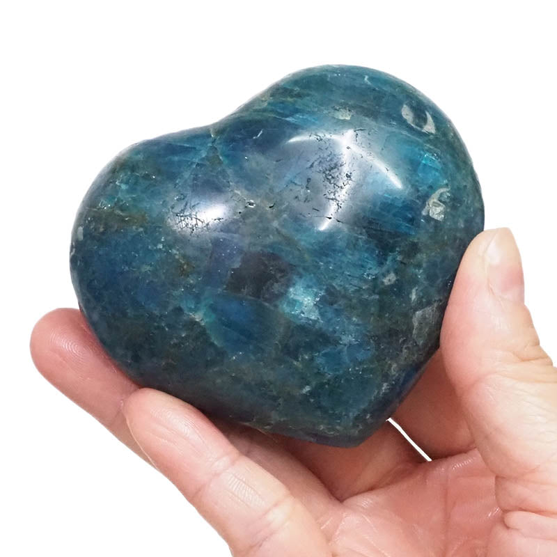 Blue apatite heart shaped crystal