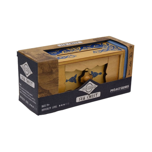 Viking sea chest secret wooden puzzle box brain teaser