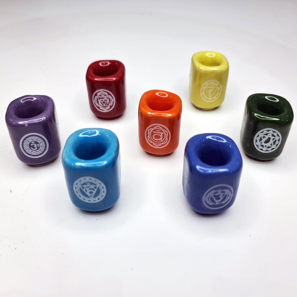 Hand made non toxic chakra colour spell taper candles