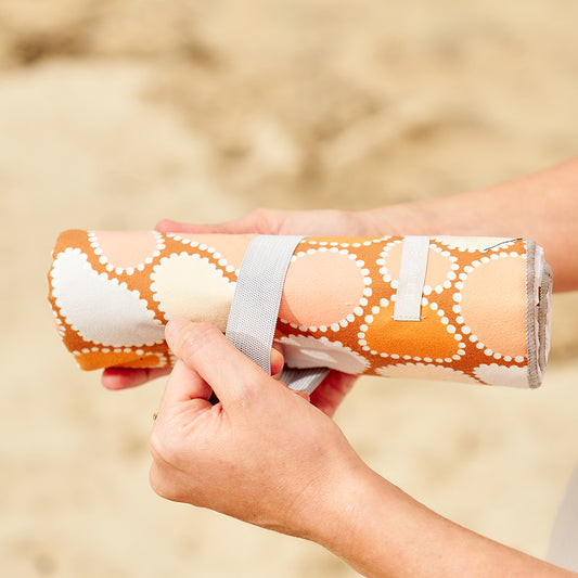 Ochre dots sand free towel