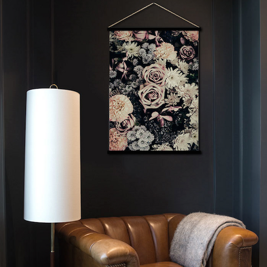 Floral hanging scroll poster print