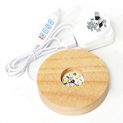 LED wooden crystal lamp light base