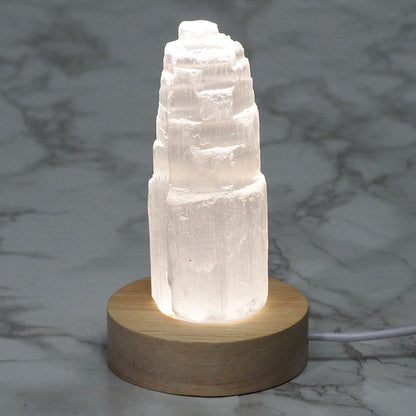 LED wooden crystal lamp light base