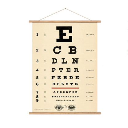 Vintage eye chart poster print
