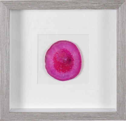 Agate framed crystal slice wall hanging - glass box frame