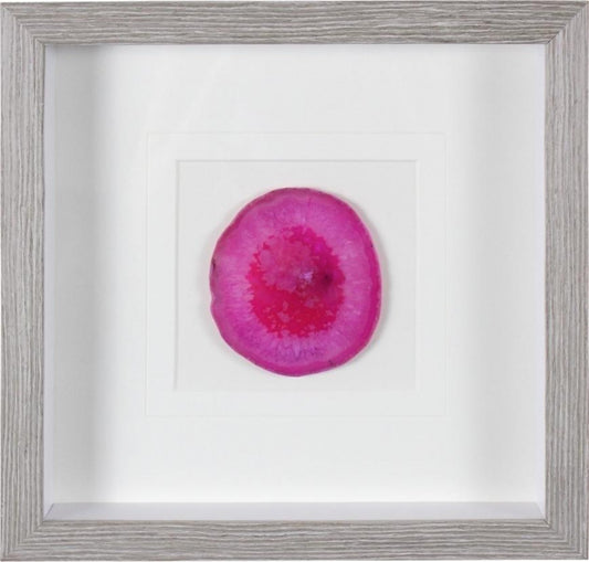 Agate framed crystal slice wall hanging - glass box frame