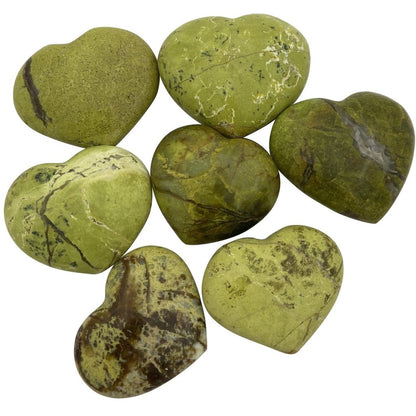 Green opal crystal large puffy heart