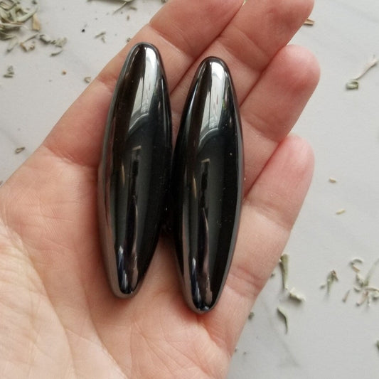 Hematite Crystal zinger pair polished stones