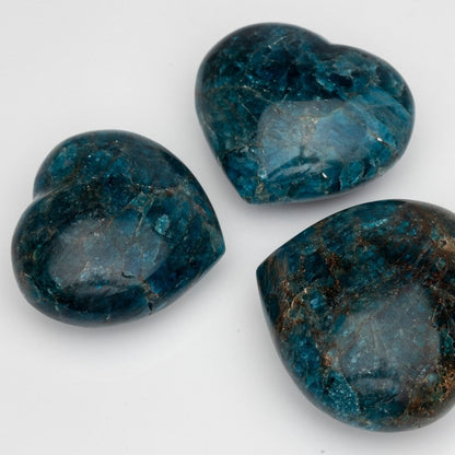 Blue apatite heart shaped crystal
