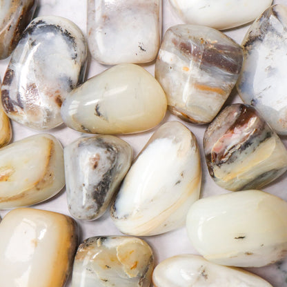 White Andean opal crystal large tumble