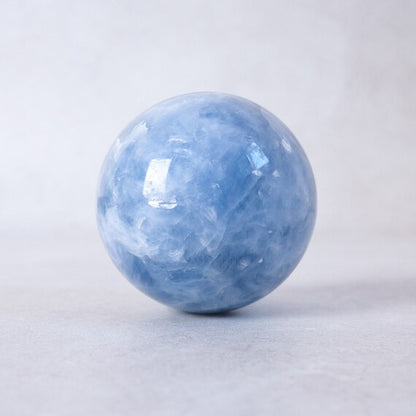 Blue calcite crystal sphere