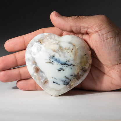 Dendritic opal crystal puffy heart