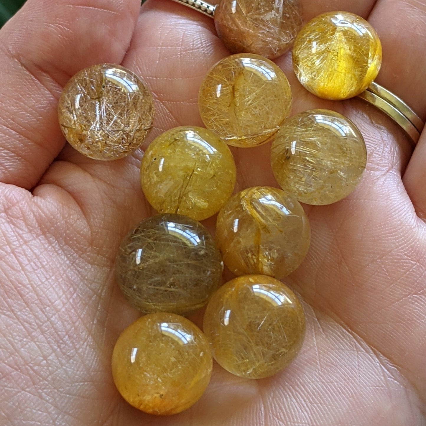 Golden rutile crystal mini sphere