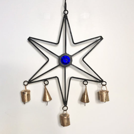 Star / sun noah bell metal wind chime wall decor hanging