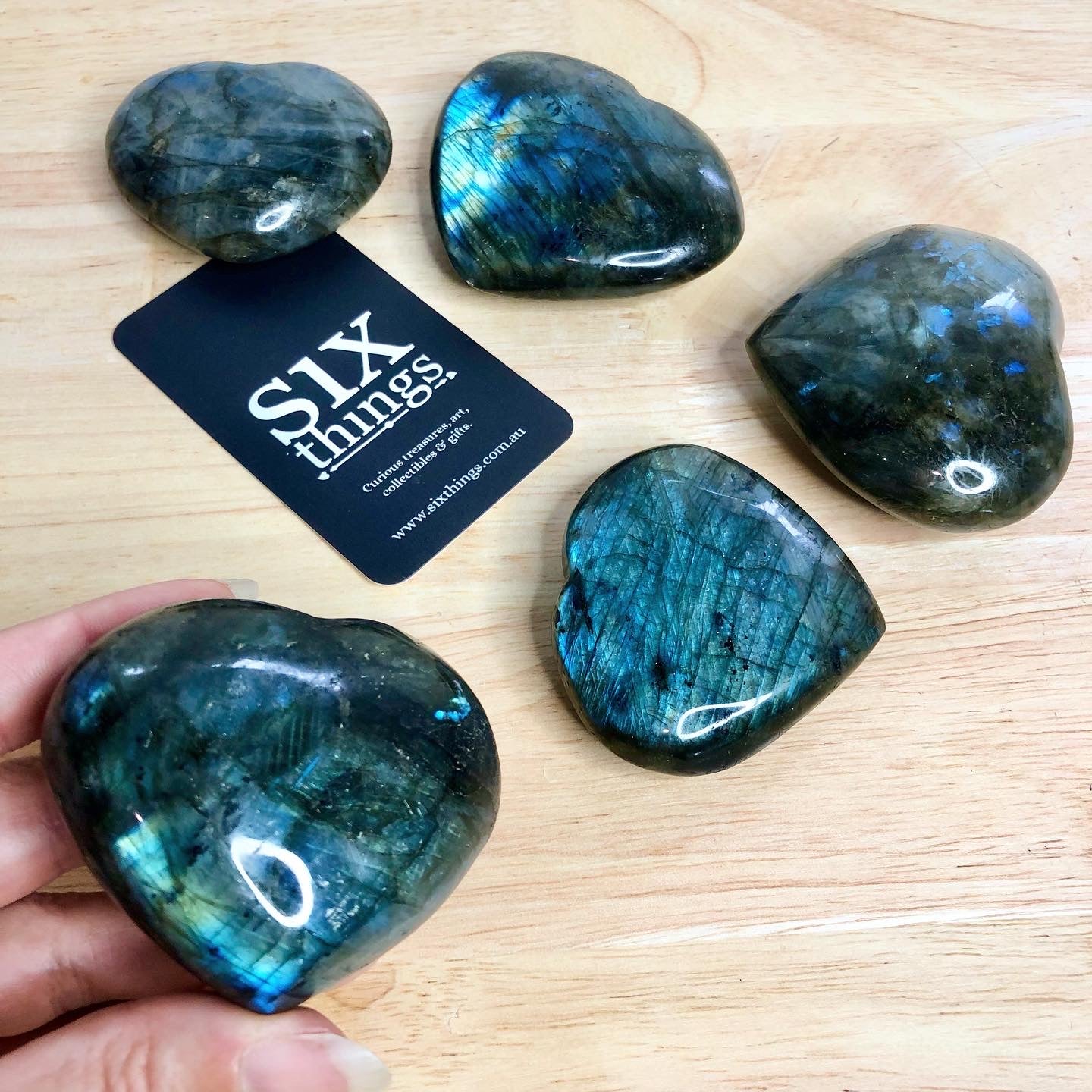 Labradorite crystal polished puffy heart