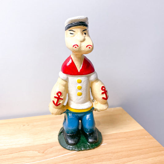 Popeye vintage cast iron statue