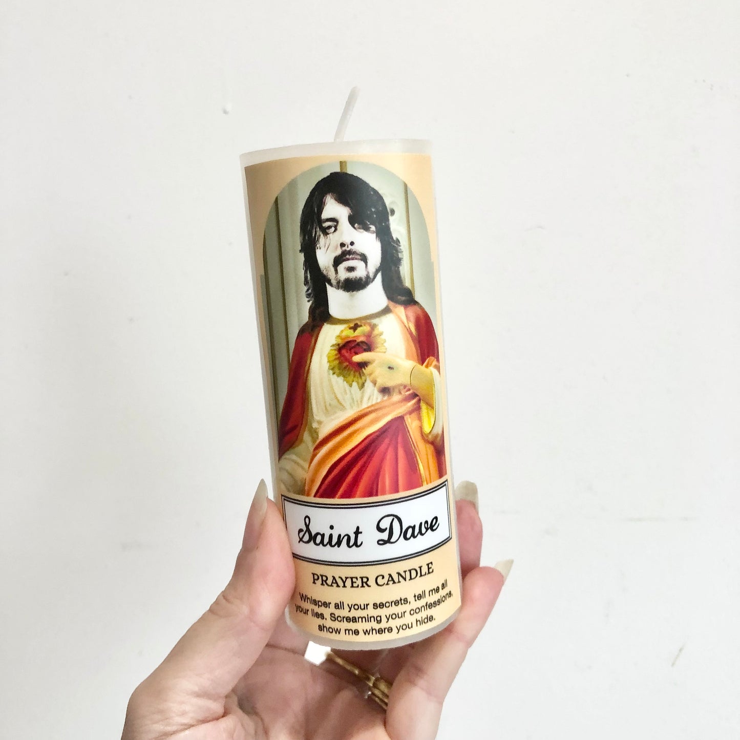Music gods prayer candle - Beyonce, David Bowie or Dave Grohl