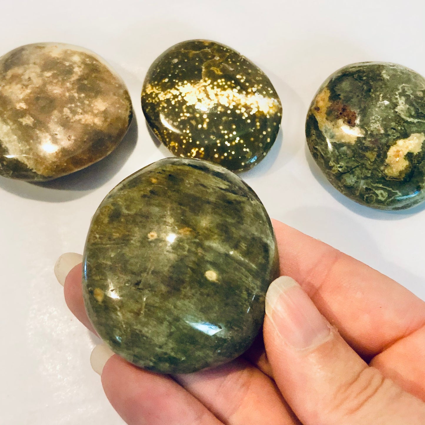 Ocean jasper crystal palm stone