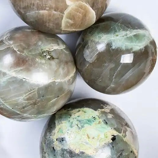 Green Moonstone goddess crystal sphere