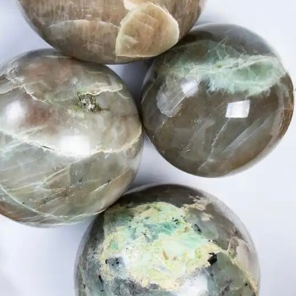Green Moonstone goddess crystal sphere