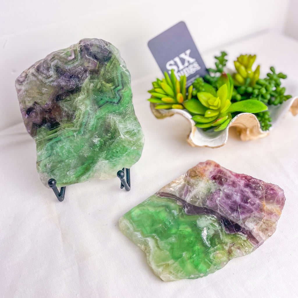Fluorite crystal slab slice / trinket tray