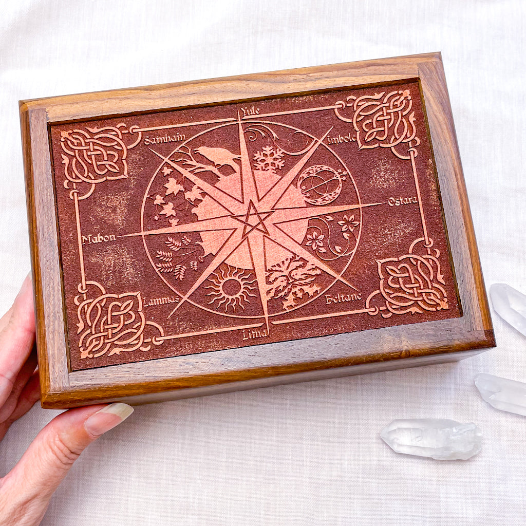 Witches wiccan calendar tarot storage box