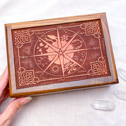 Witches wiccan calendar tarot storage box