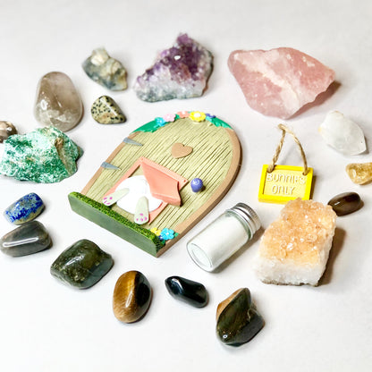 Easter Bunny / Fairy door crystals / tumble stones + roughs treasures kit