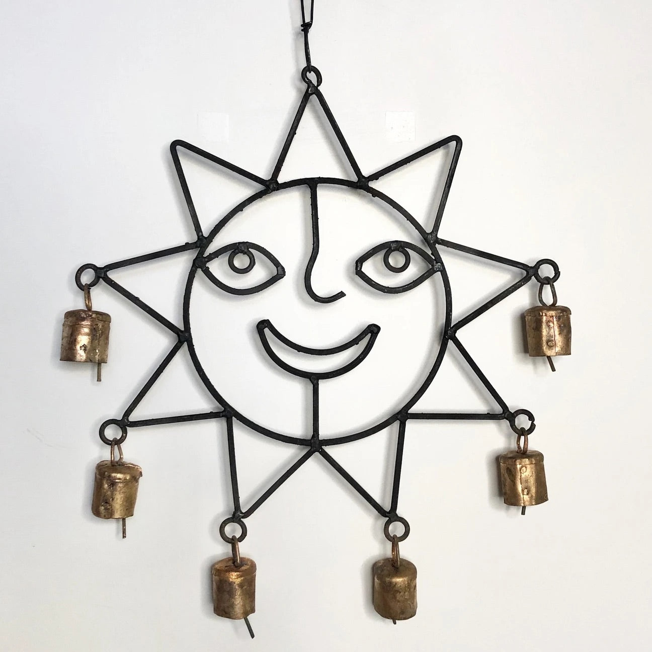 Star / sun noah bell metal wind chime wall decor hanging
