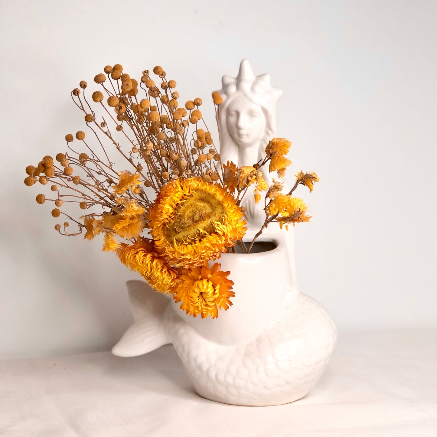Mermaid ceramic planter pot vase