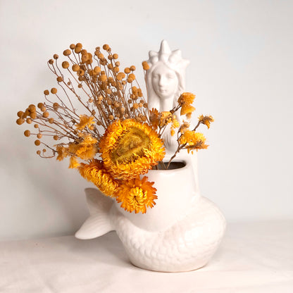 Mermaid ceramic planter pot vase