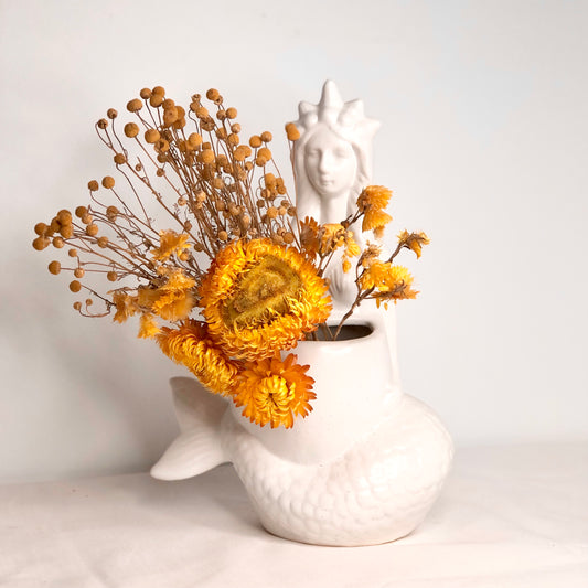 Mermaid ceramic planter pot vase