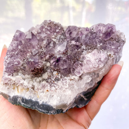 Purple Amethyst + Blue lace agate crystal cluster 1.16kg
